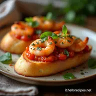 Bruschette Croccanti ai Gamberi alla Busara Un Antipasto di Mare