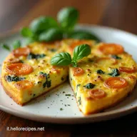 Cheesy Frittata Perfetta Alta Soffice e Filante ai Tre Formaggi