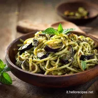 Pasta al pesto di melanzane rustico Cremosa con Melanzane Arrostite