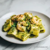 Pasta con Pesto di Pistacchi e Gamberi