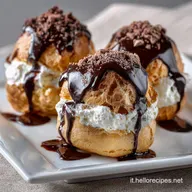 Profiteroles al cioccolato bign&egrave; perfetti e salsa lucida da pasticceria