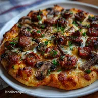 Pizza Rustica Salsiccia e Funghi Fatto in casa da Benedetta