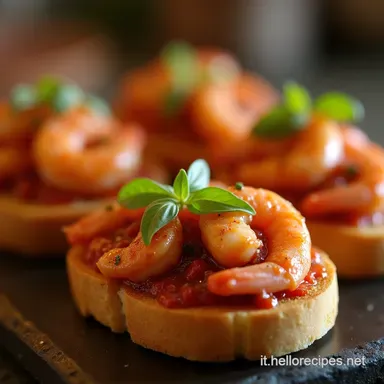 Bruschette Croccanti ai Gamberi alla Busara Un Antipasto di Mare Scheda ricetta