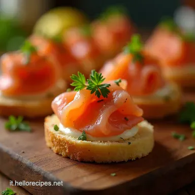 Crostino di Riso e Salmone Affumicato Croccante Ricetta Elegante Scheda ricetta