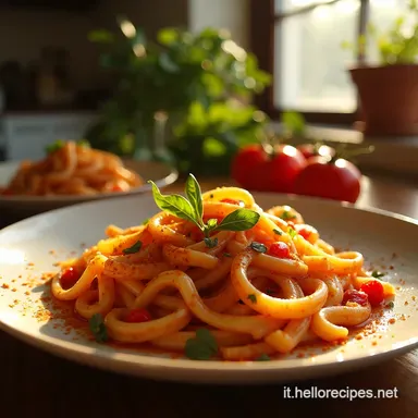 Linguine con Misto di Pomodori UnEsplosione di Sapori Scheda ricetta