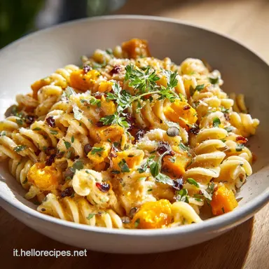 Ricetta di Pasta e Zucca Cremosa per 4 Persone Scheda ricetta
