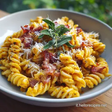 Ricetta di Pasta con Zucca e Pancetta Veloce Scheda ricetta