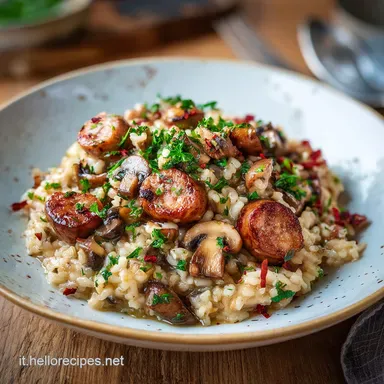 Risotto Salsiccia e Funghi per 4, 30 Minuti Scheda ricetta