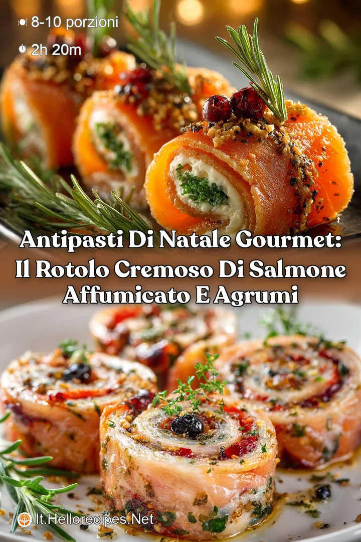 Antipasti di Natale gourmet: il rotolo cremoso di salmone affumicato e agrumi