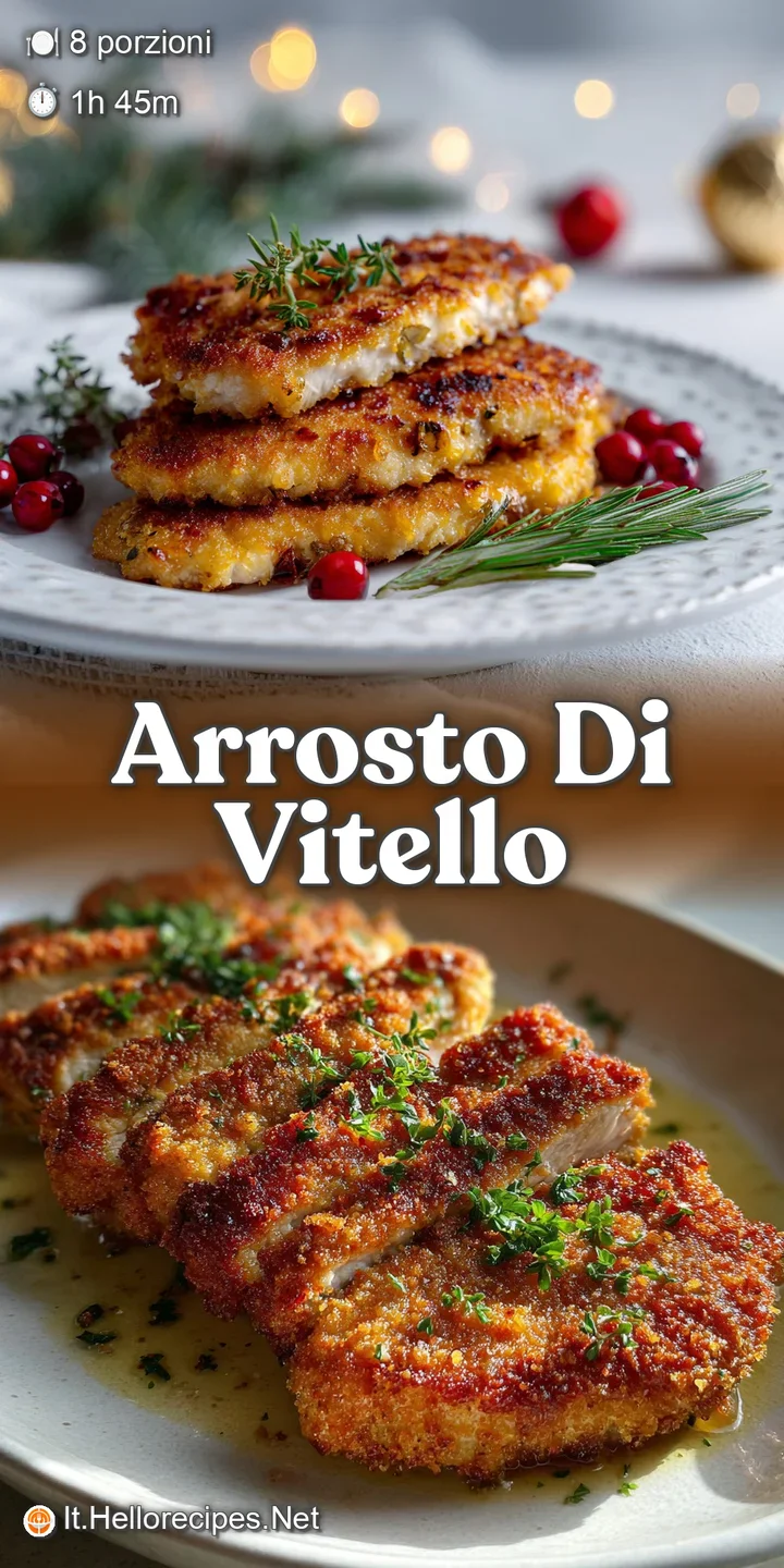 Close-up of succulent roasted veal, showcasing a rich, browned crust and juicy interior, promising a flavorful, satisfying...