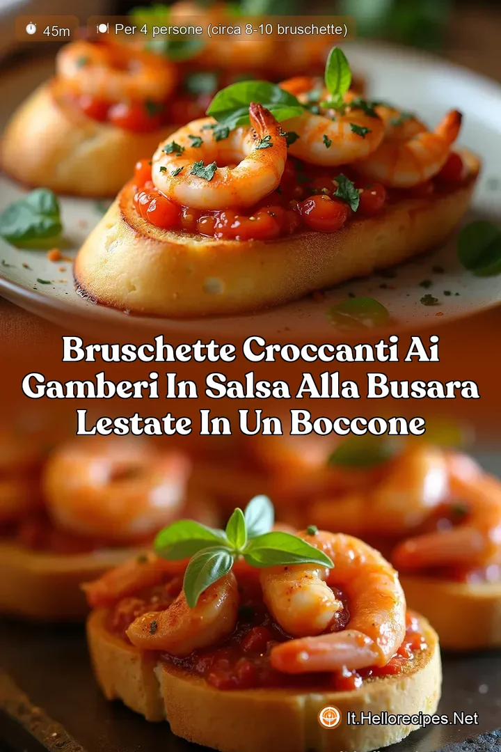 Bruschette Croccanti ai Gamberi in Salsa alla Busara LEstate in un Boccone