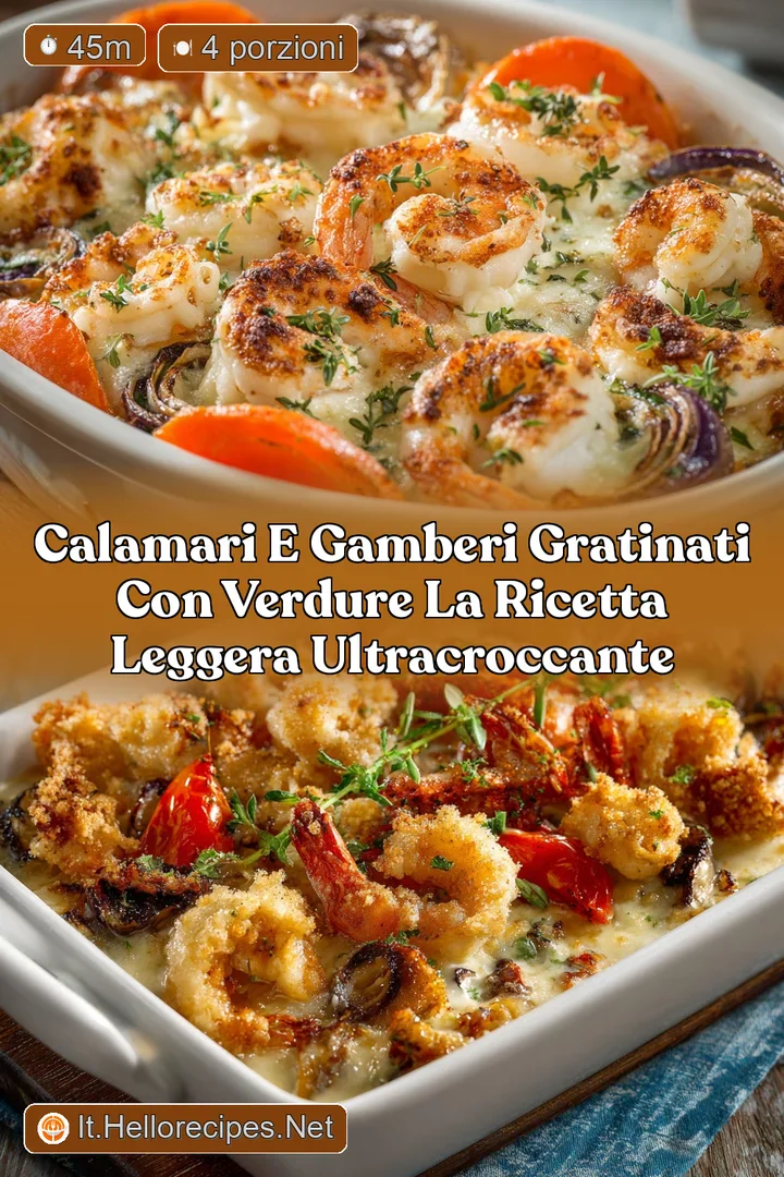 Calamari e gamberi gratinati con verdure la ricetta leggera ultracroccante