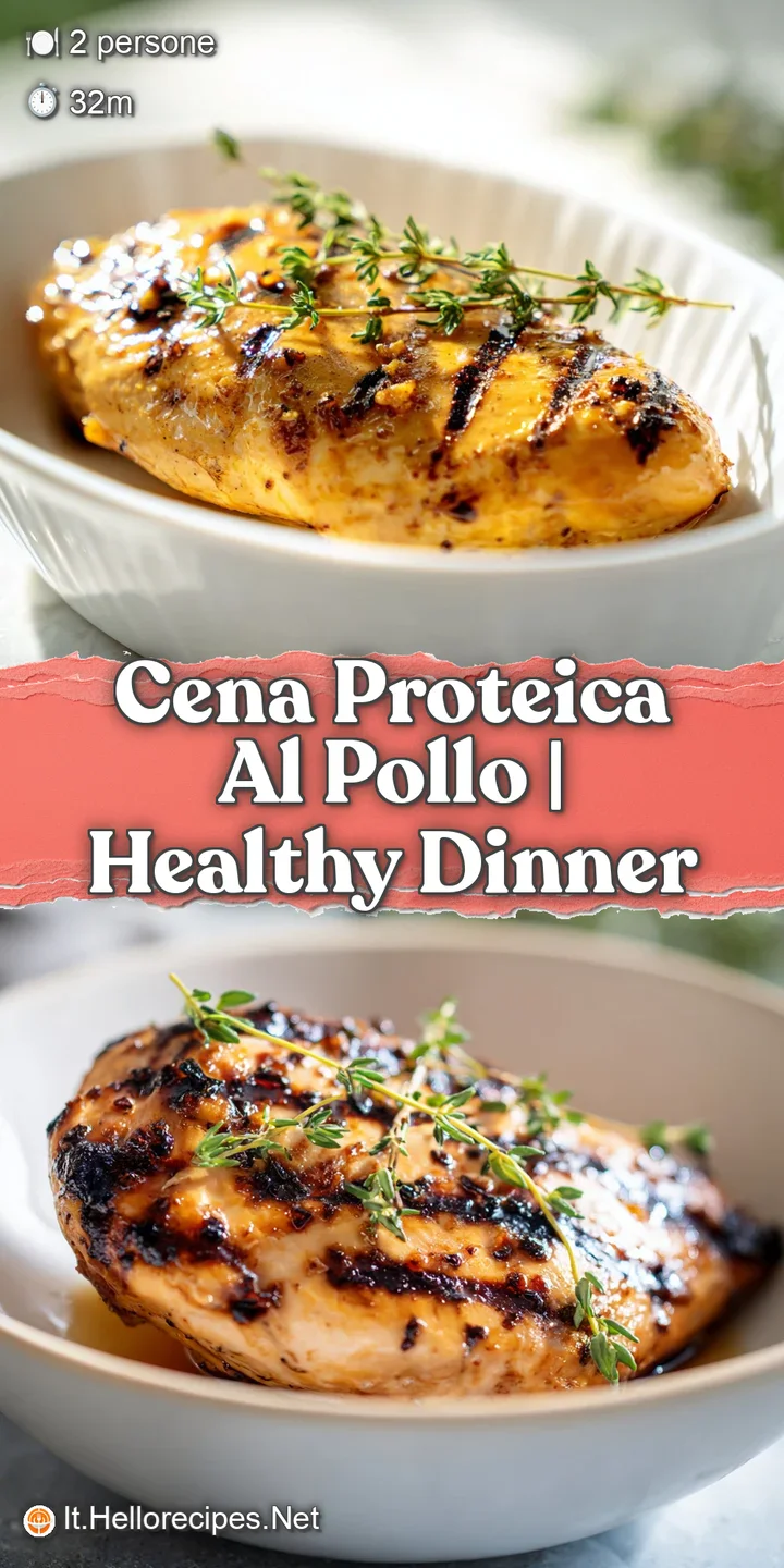 Dettaglio ravvicinato di pollo succoso con superficie dorata e croccante, accompagnato da erbe aromatiche verde brillante.