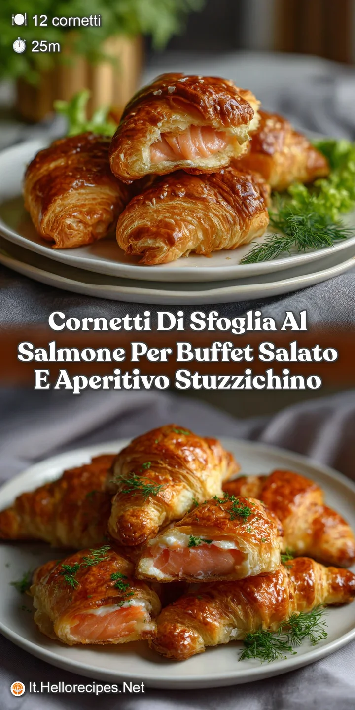 Close-up of a cornetto revealing a creamy, salmon filling, with vibrant pink hues, surrounded by crisp, golden pastry and ...