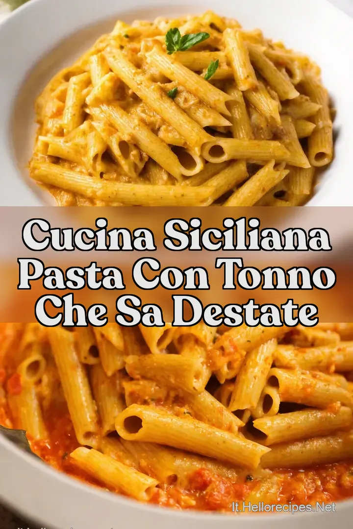 Cucina Siciliana Pasta con Tonno che sa dEstate