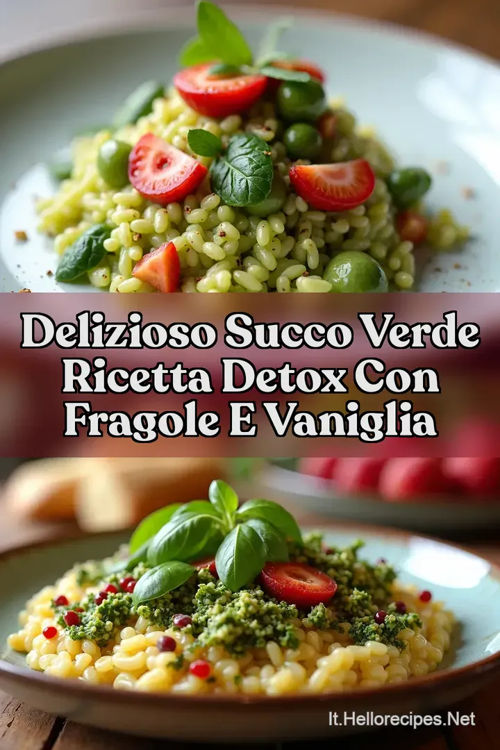 Delizioso Succo Verde Ricetta Detox con Fragole e Vaniglia