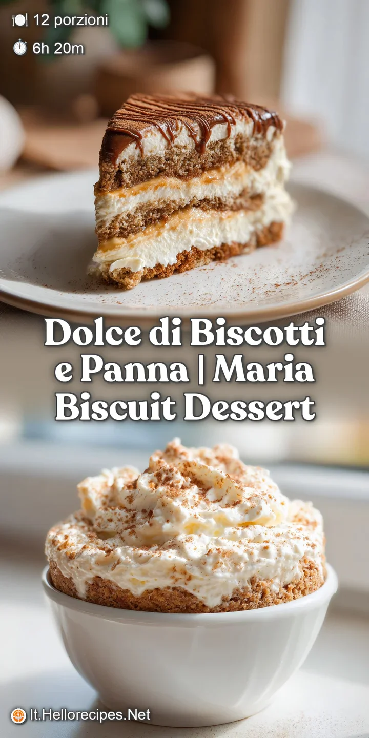 Close-up of a creamy biscuit dessert, showing soft layers of whipped cream and crumbly biscuit pieces.