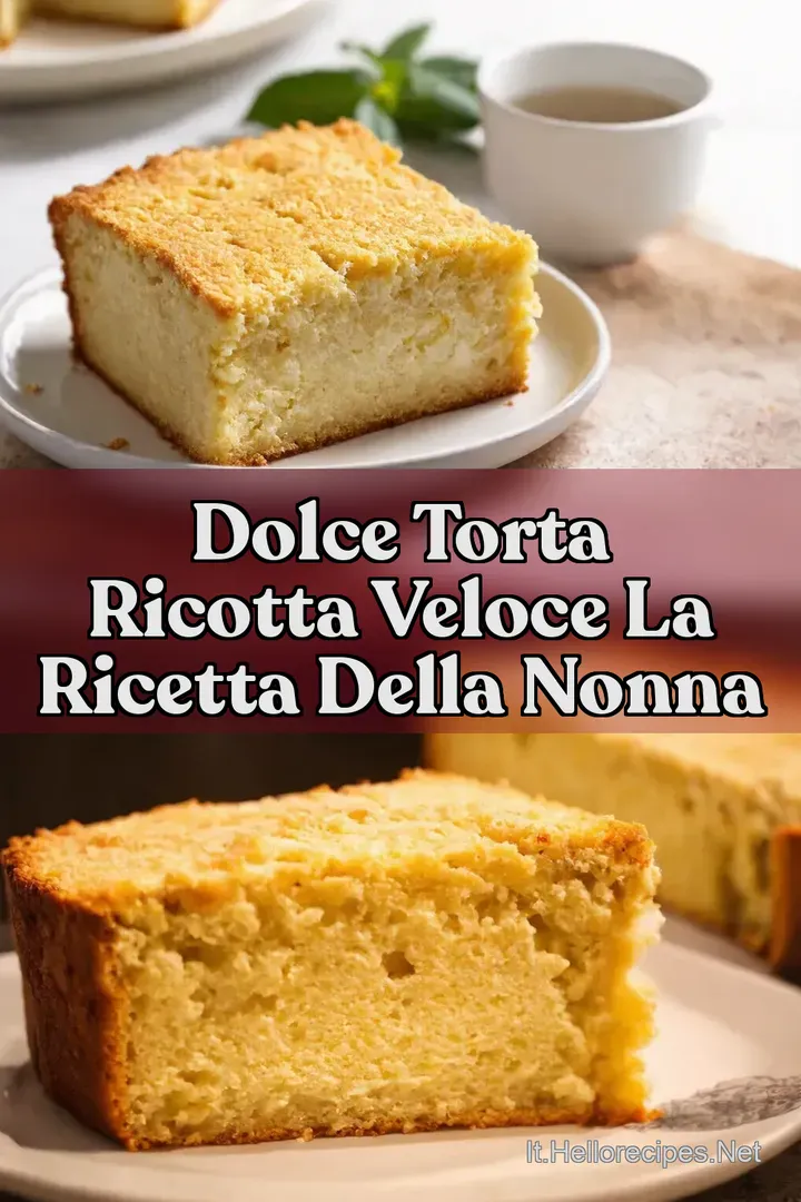 Dolce Torta Ricotta Veloce La Ricetta della Nonna