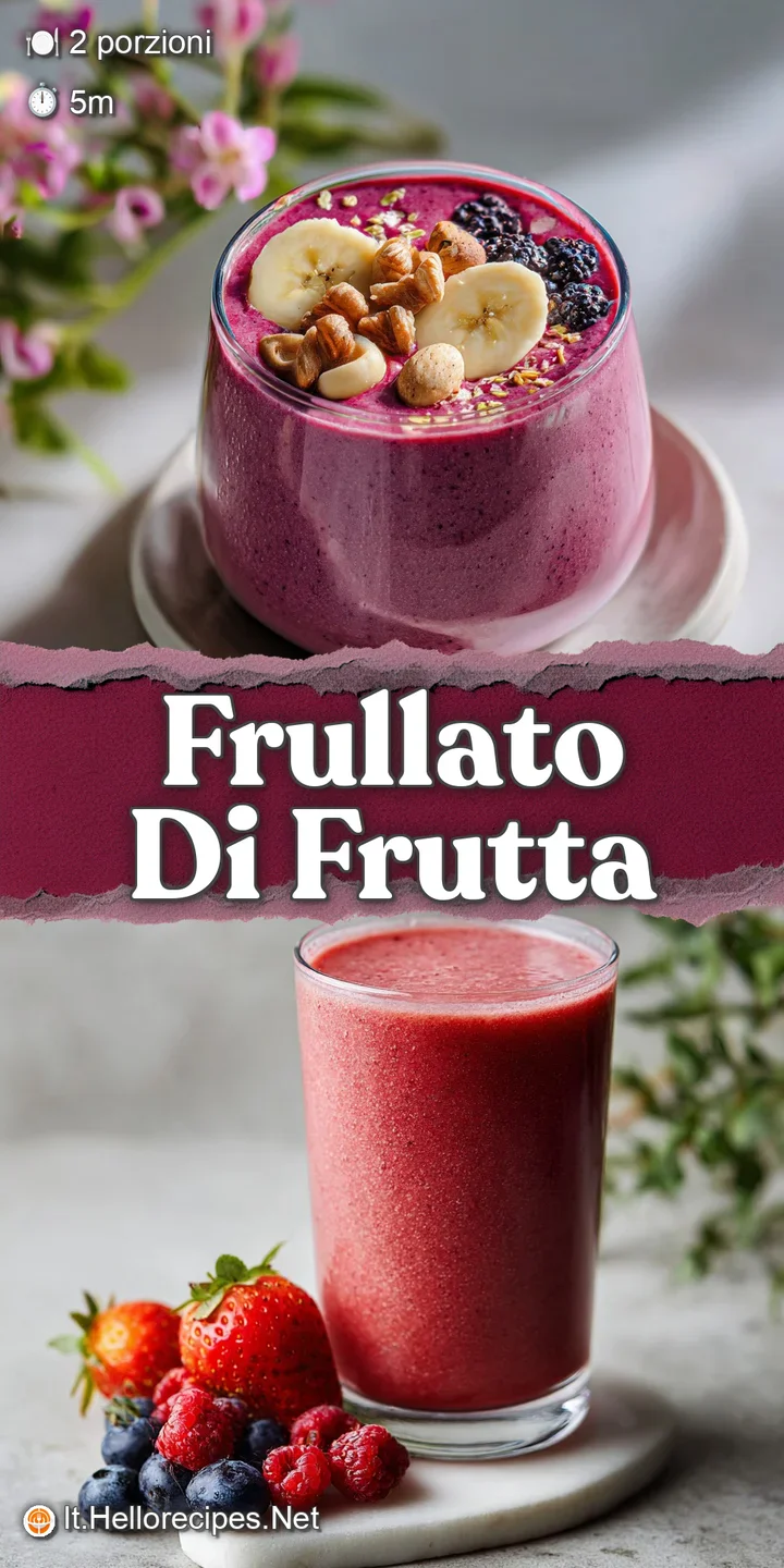 Close-up of a frosty, blended fruit smoothie. Notice the condensation, bright colors and juicy chunks of fresh fruit.