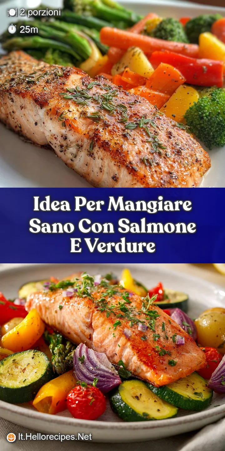 Close-up showcases flaky, moist salmon with caramelized edges, nestled amongst tender, colorful roasted vegetables. A hea...