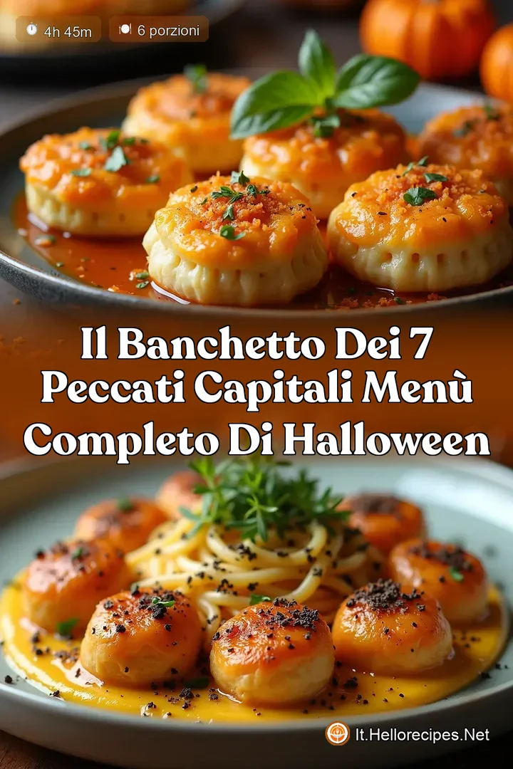 Il Banchetto dei 7 Peccati Capitali Men&ugrave; Completo di Halloween