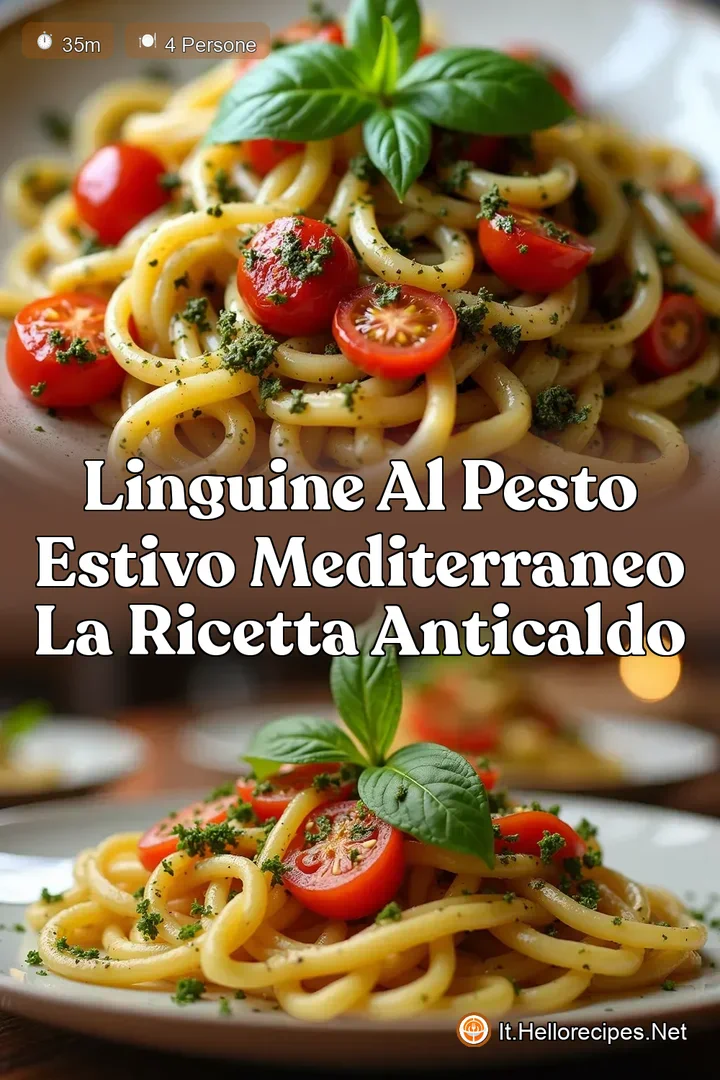 Linguine al Pesto Estivo Mediterraneo La Ricetta AntiCaldo