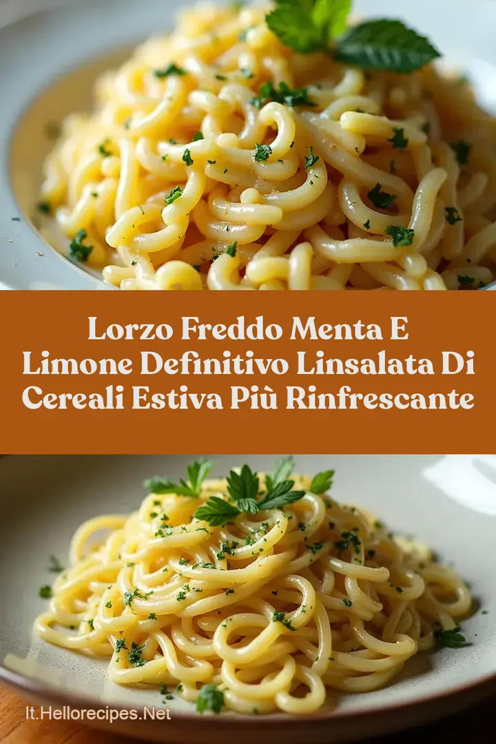 LOrzo Freddo Menta e Limone Definitivo LInsalata di Cereali Estiva Pi&ugrave; Rinfrescante