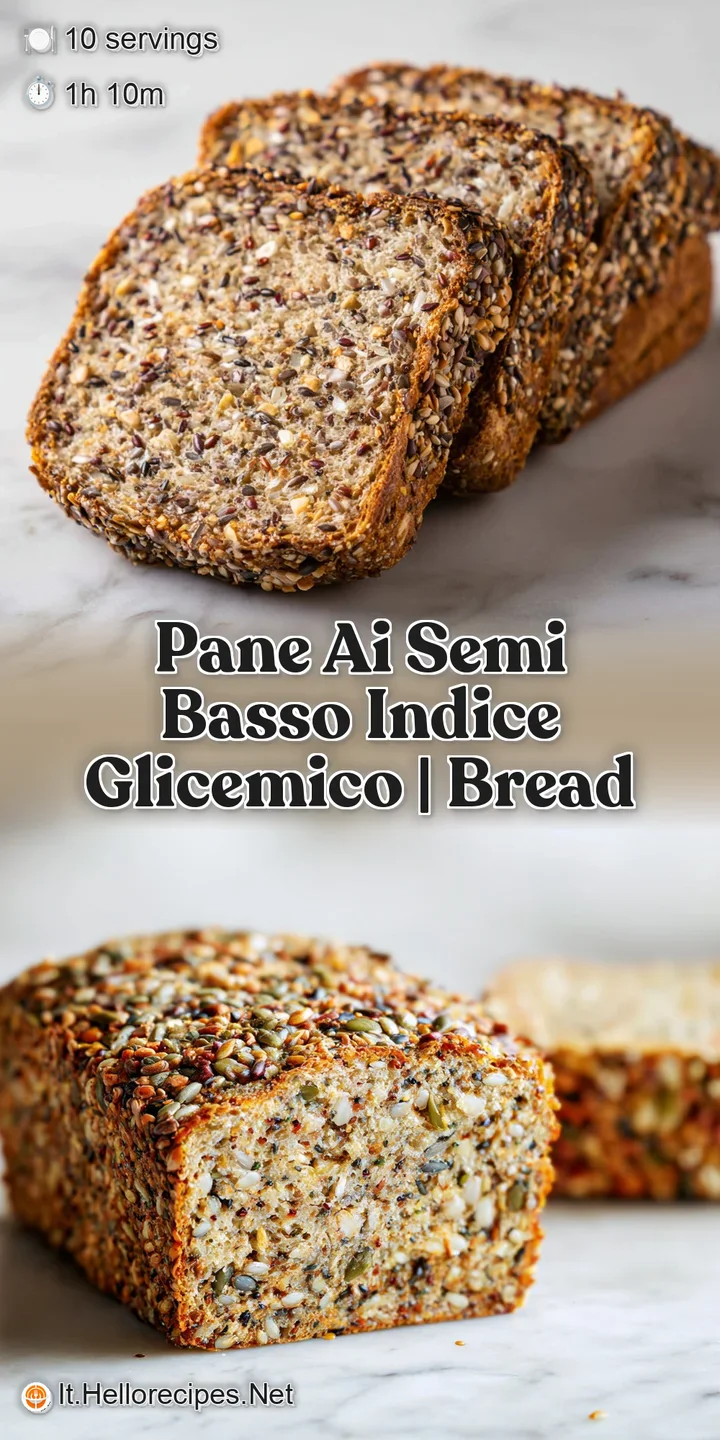 Primo piano di una mollica densa e umida, ricca di semi croccanti, con una crosta bruna e fragrante appena sfornata.