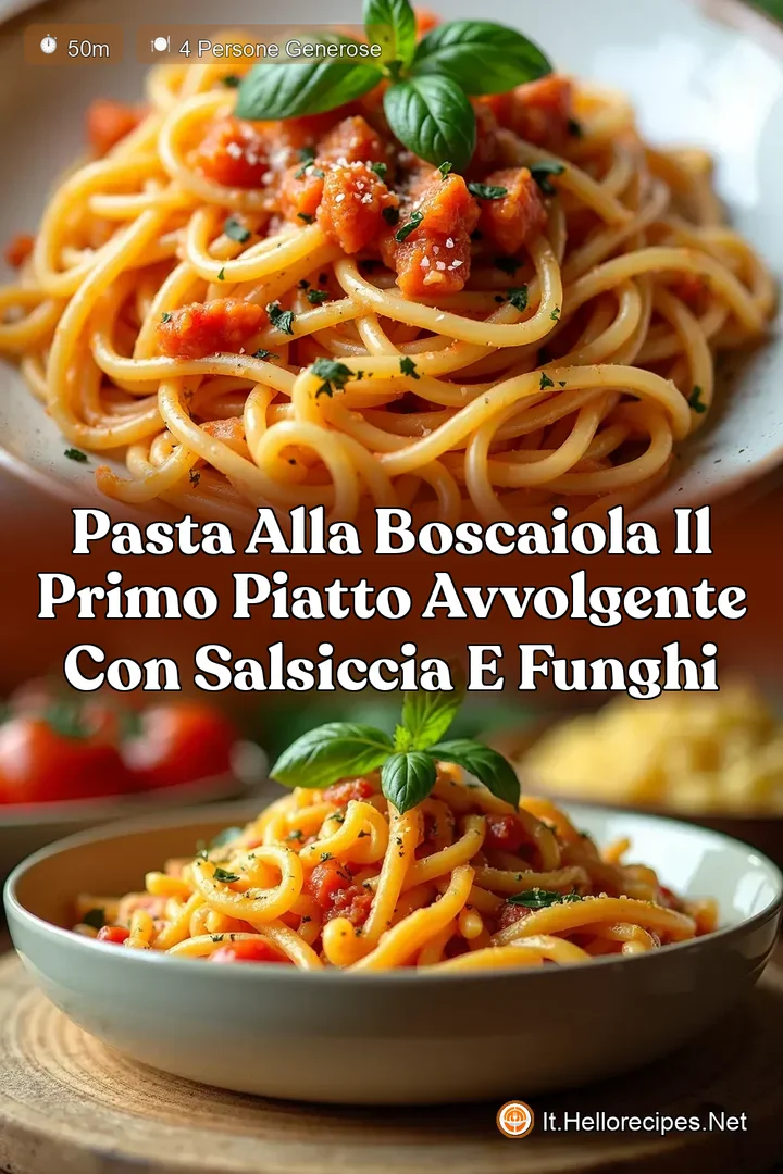 Pasta alla Boscaiola Il Primo Piatto Avvolgente con Salsiccia e Funghi