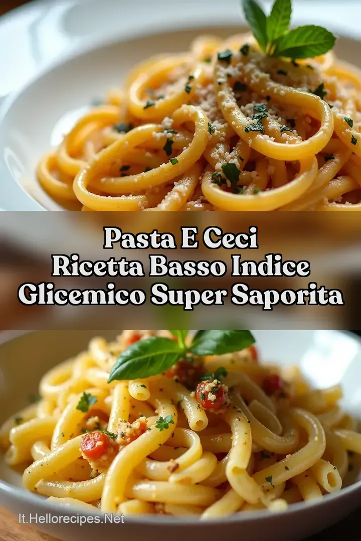 Pasta e Ceci Ricetta Basso Indice Glicemico Super Saporita