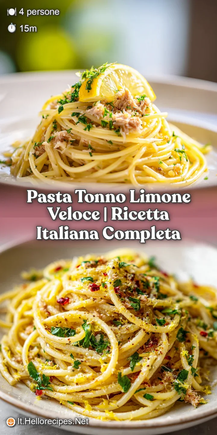 Close-up of creamy tuna pasta showing the delicate flakes of tuna, glistening lemon zest, and vibrant green parsley.