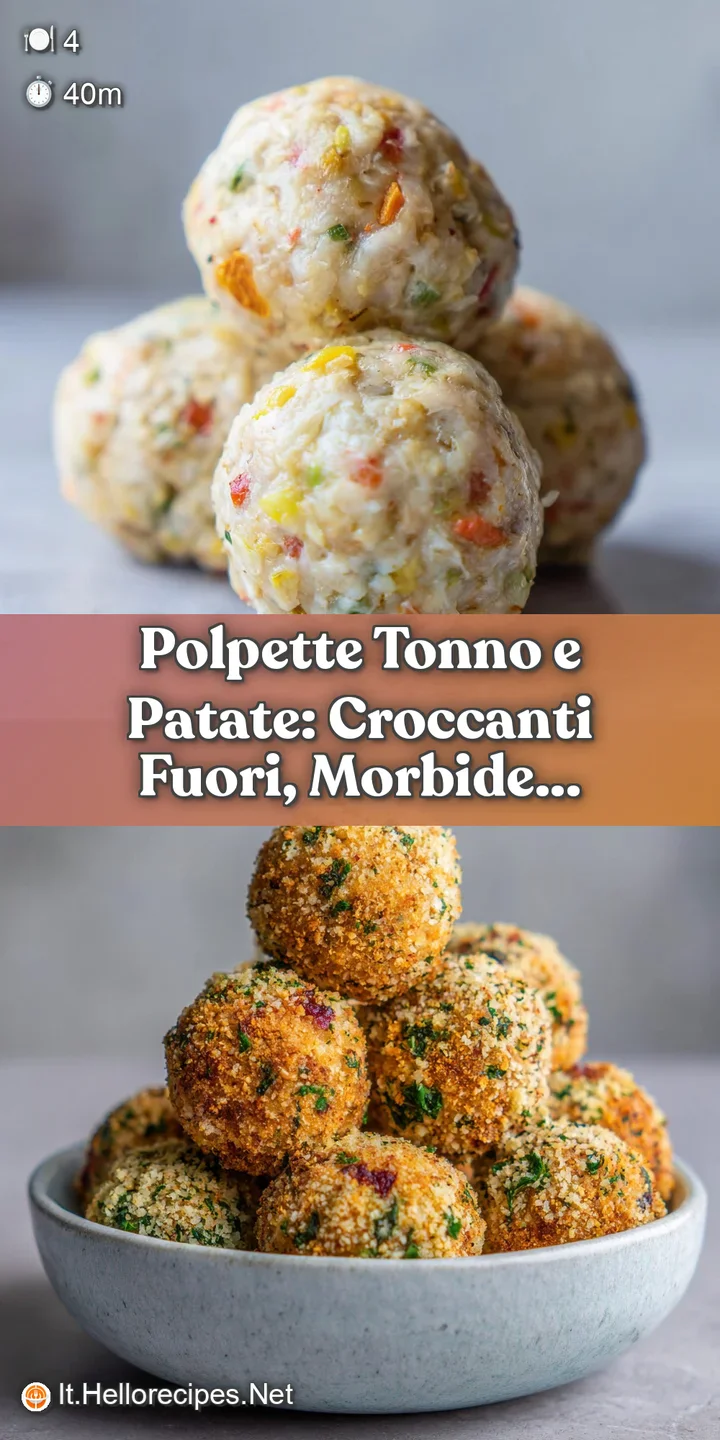 Close-up of a tuna and potato patty, showcasing its crispy exterior and soft, flaky interior with flecks of herbs.