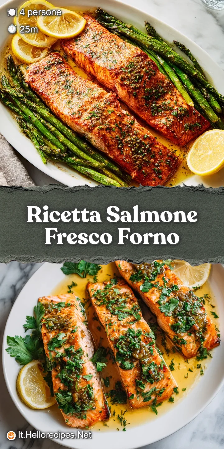 Close-up of a moist salmon fillet, showing the flaky texture and golden-brown crust. Sprinkled herbs add freshness.