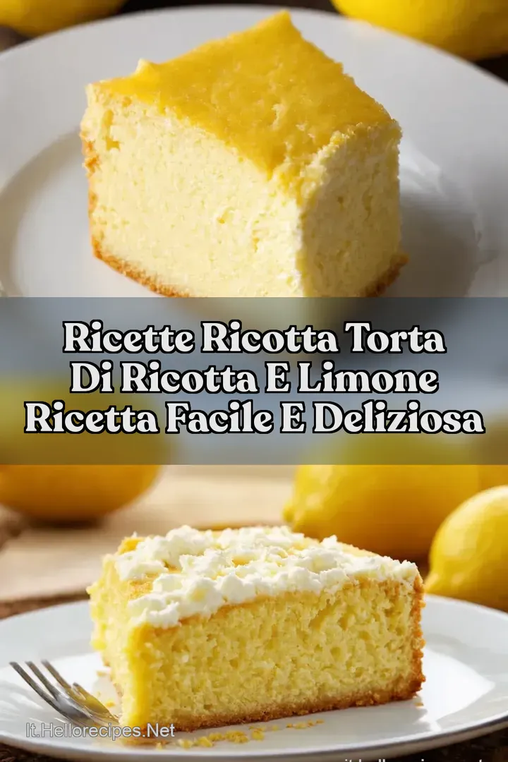 Ricette Ricotta Torta di Ricotta e Limone Ricetta Facile e Deliziosa