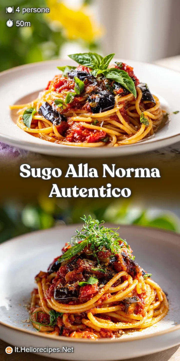 Close-up reveals rich, saucy strands of pasta tangled with tender eggplant and salty ricotta. A comforting, rustic dish.