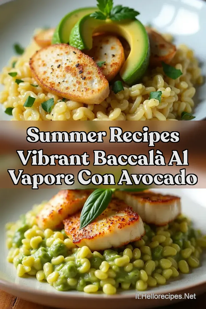 Summer Recipes Vibrant Baccal&agrave; al vapore con avocado