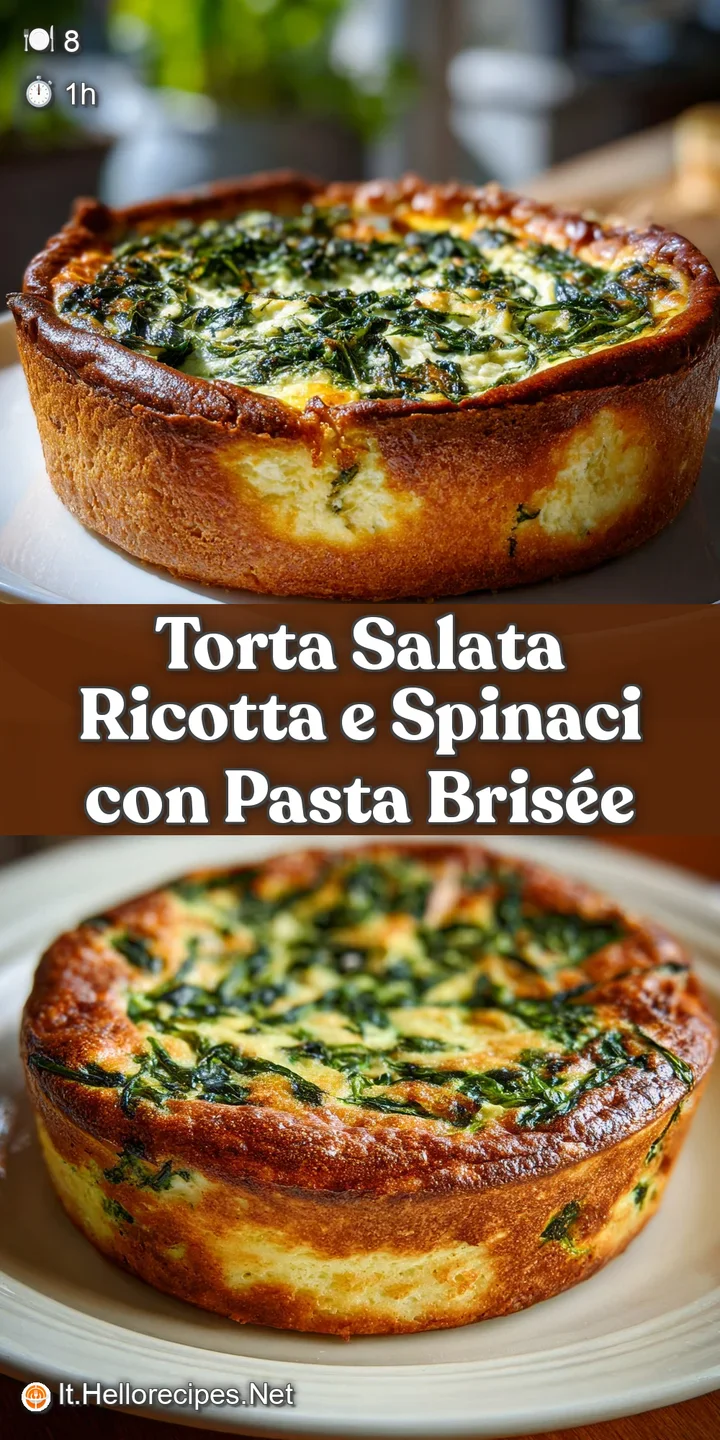 Close-up of a savory tart with spinach and ricotta, highlighting the creamy texture and slightly browned, bubbling top. Ap...