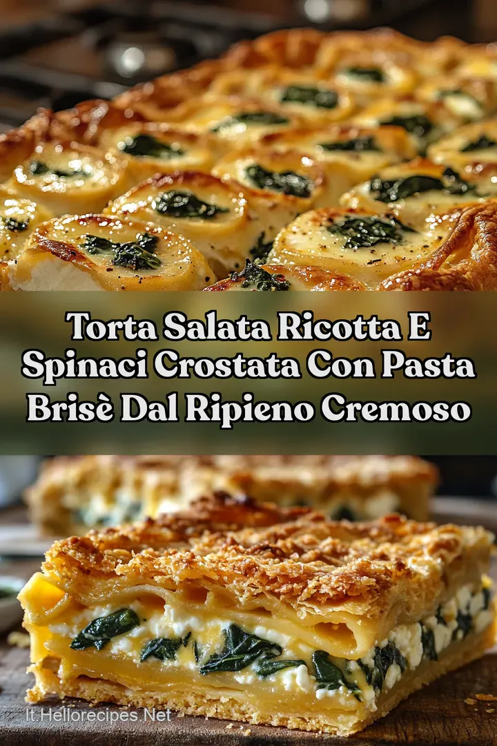 Torta Salata Ricotta e Spinaci Crostata con Pasta Bris&egrave; dal Ripieno Cremoso