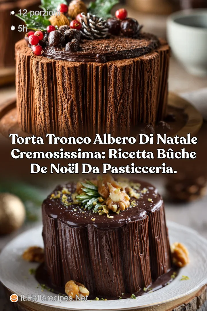 Torta Tronco albero di Natale cremosissima: ricetta B&ucirc;che de No&euml;l da pasticceria.
