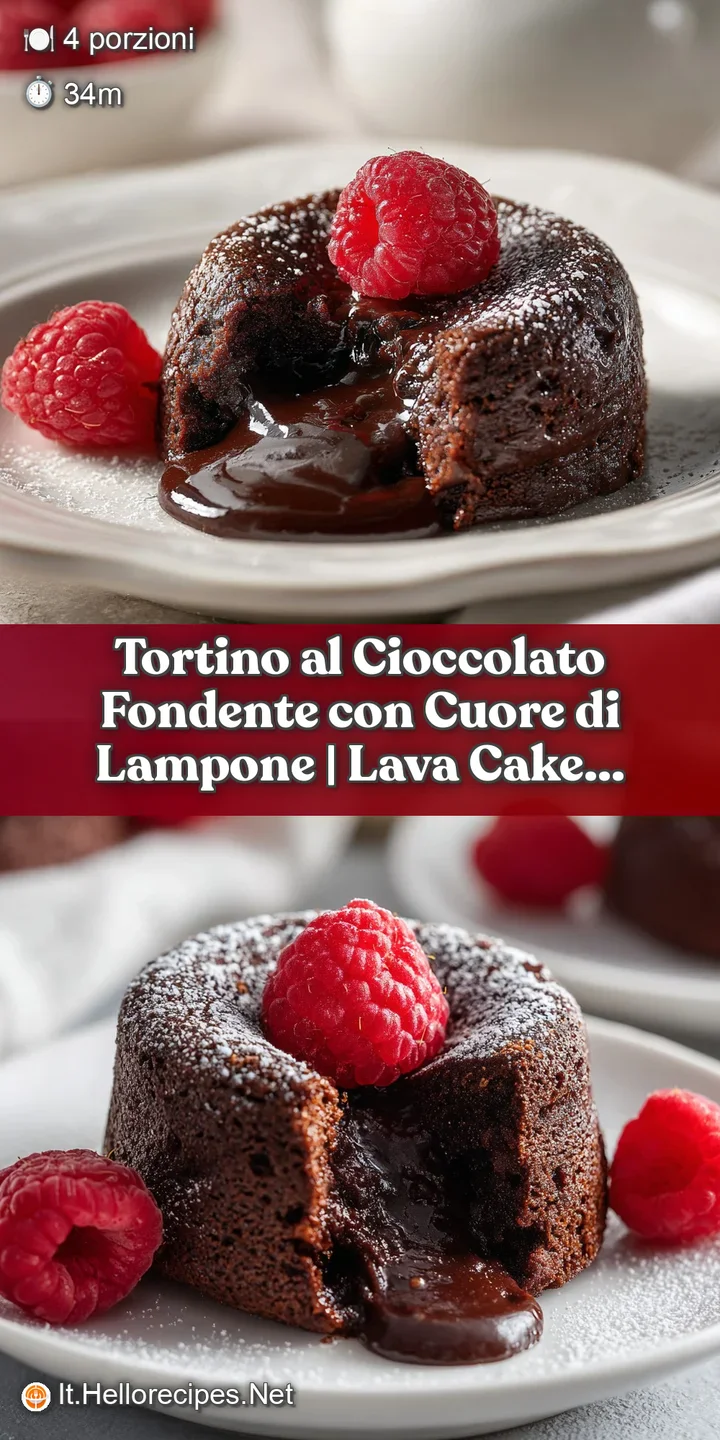 Close-up of a dark chocolate lava cake with a molten raspberry core spilling out, velvety texture.