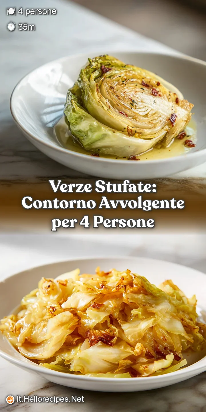 Close-up of braised cabbage reveals its rich, glossy sheen, tender leaves, and the appetizing aroma seemingly rising from ...