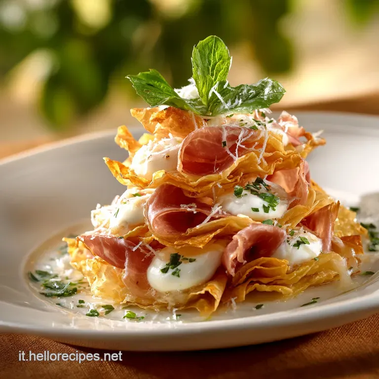 Albero di sfoglia con mozzarelline e prosciutto: lantipasto croccante