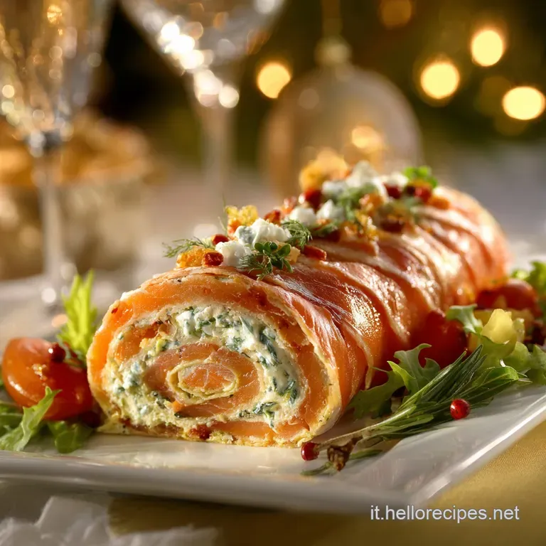 Antipasti di Natale: Rotolo Salmone e Ricotta lidea elegante che si prepara in anticipo