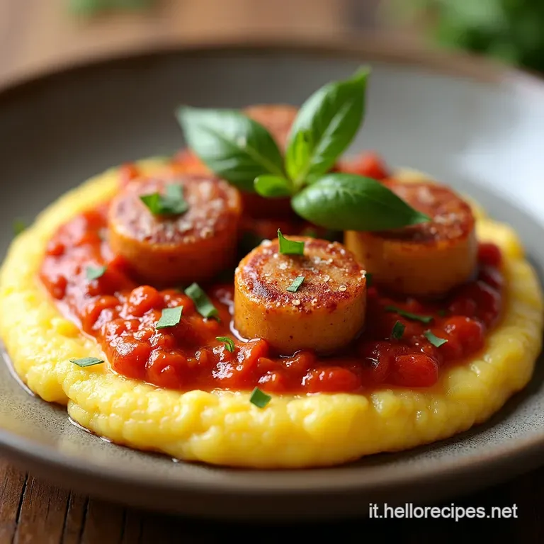 Bicchierini di Polenta Saporita con Salsiccia e Toma Filante