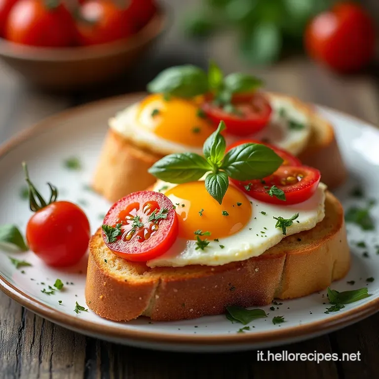 Bruschetta Perfetta con Uovo Fritto e Pomodorini Freschi La Ricetta della Nonna Rivisitata