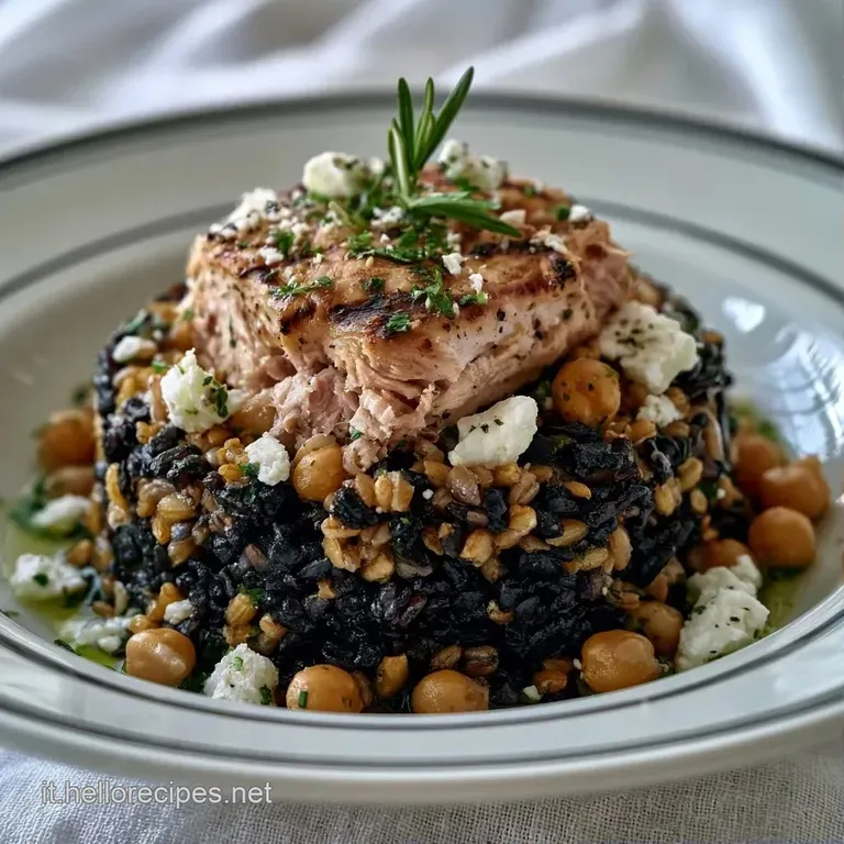 Composizione ordinata di insalate fresche in piatti di ceramica bianca, con guarnizioni di erbe aromatiche verdi brillanti.