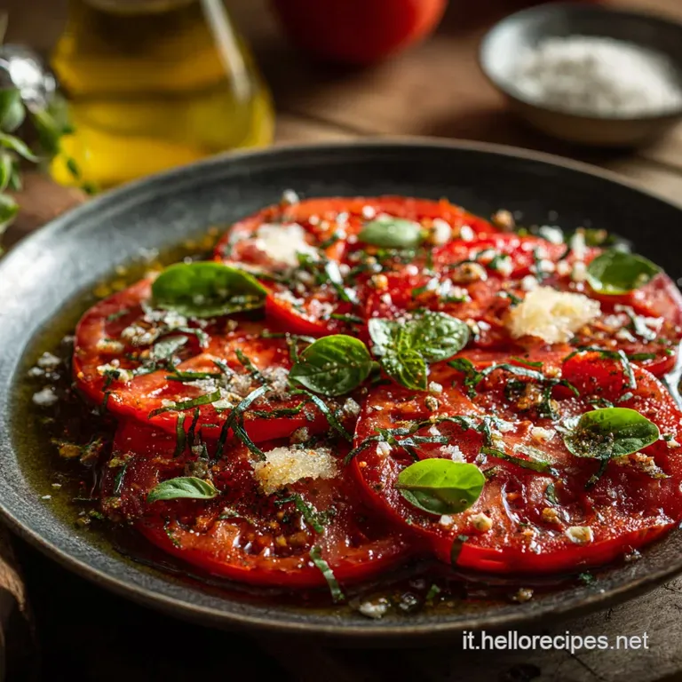 Carpaccio di pomodoro lessenza dellestate al piatto in 15 minuti