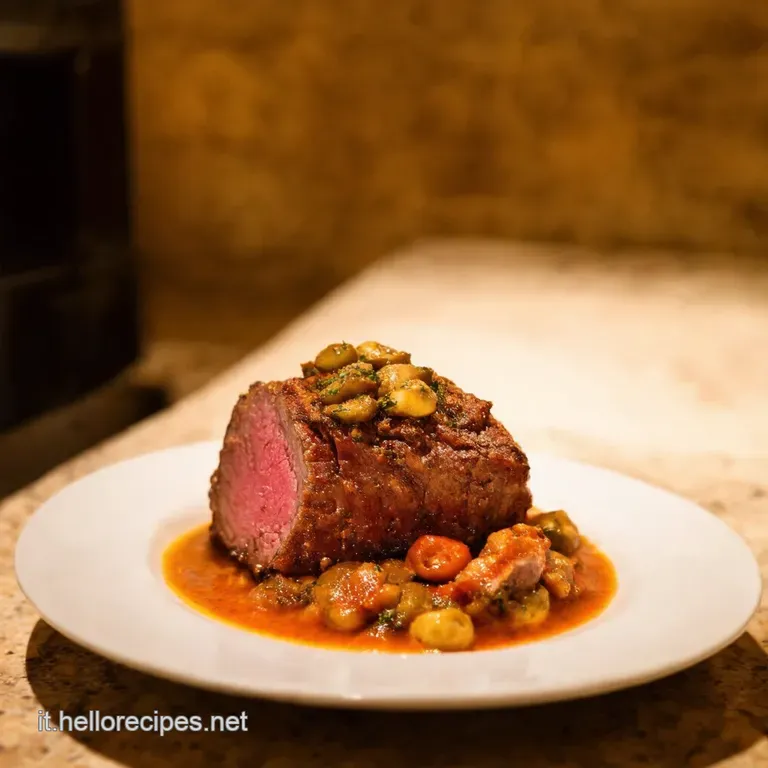 Cotechino in Crosta Di Lenticchie E Salsa Al Balsamico presentation