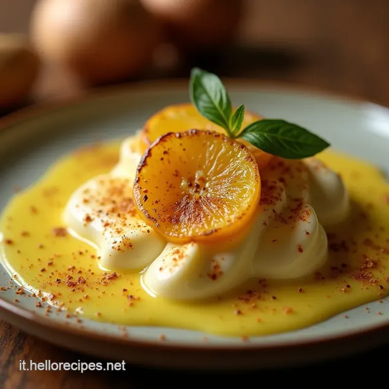 Il Bacio Di Amalfi Crema Ricca Al Limone Con Croustillant Di Zucchero presentation