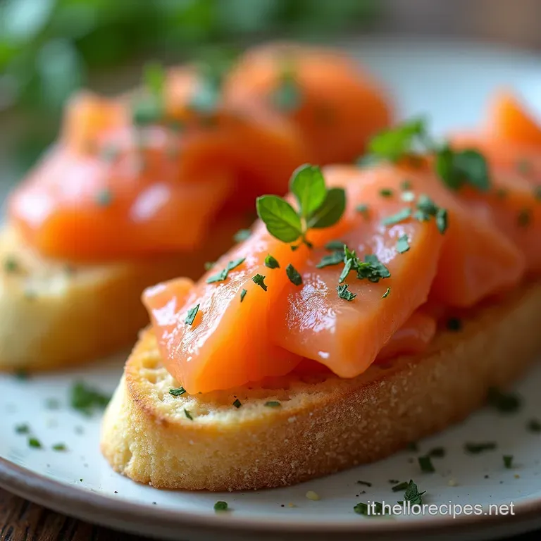 Crostini Croccanti di Riso al Profumo di Limone con Tartare di Salmone Affumicato